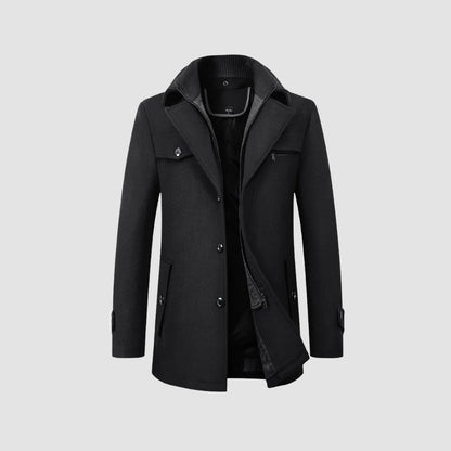 Old Money Mid-Length Woolen Coat Business Casual Style