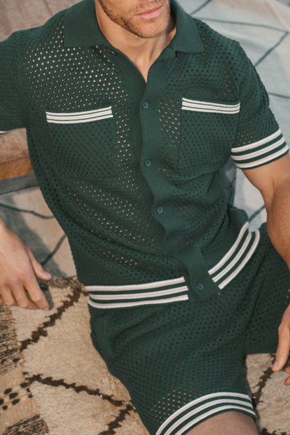 Cipressi Crochet Knit Short - Green