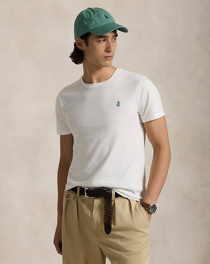 Slim fit jersey crew neck t-shirt   - White