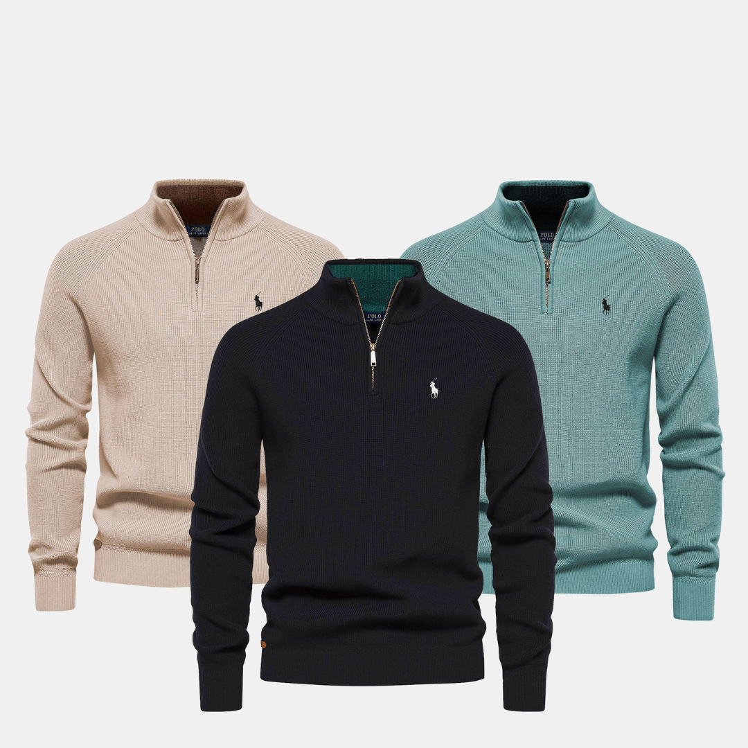 Zip Neck Knit Sweater