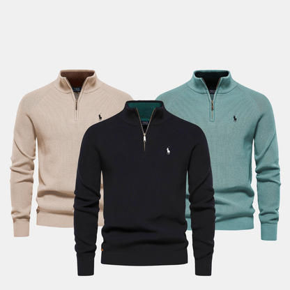 Zip Neck Knit Sweater