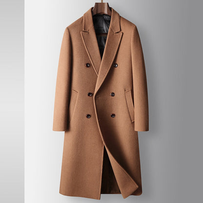 Old Money Double-Breasted Wool Windbreaker Coat