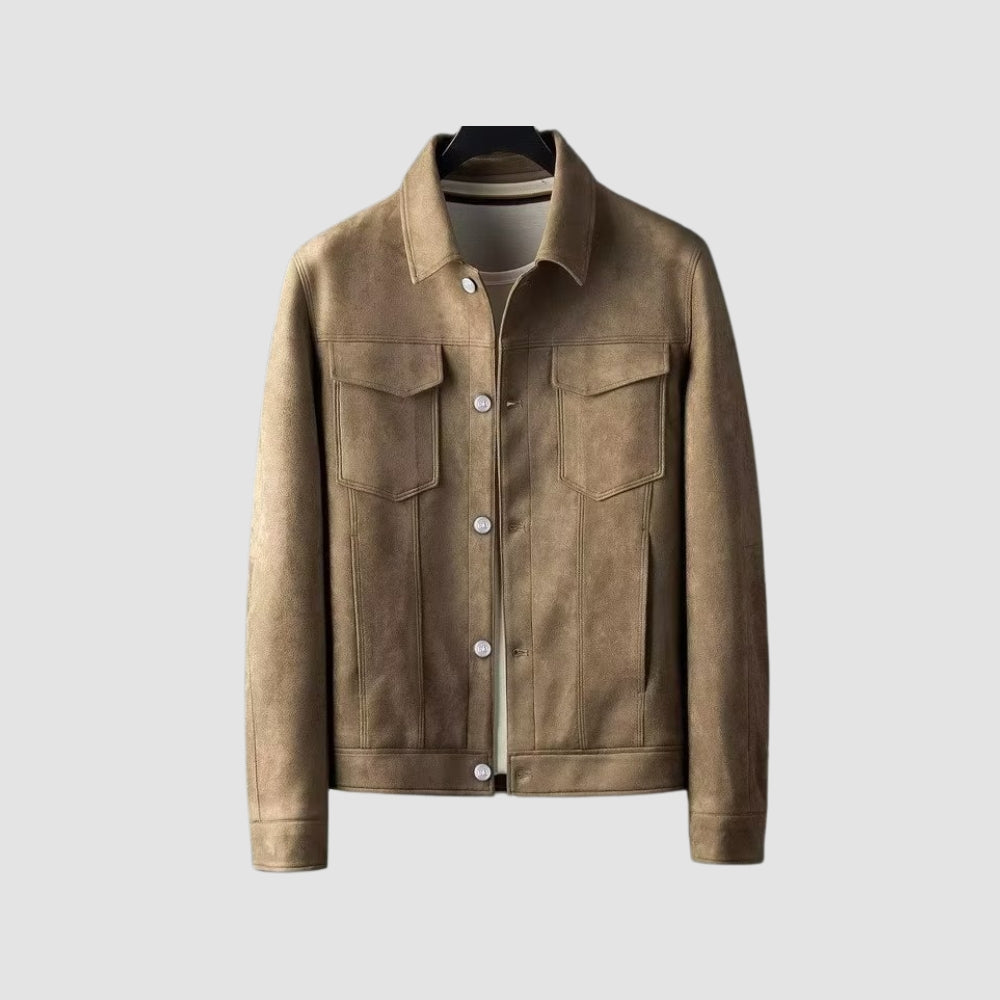 Old Money Stretch Suede Lapel Jacket