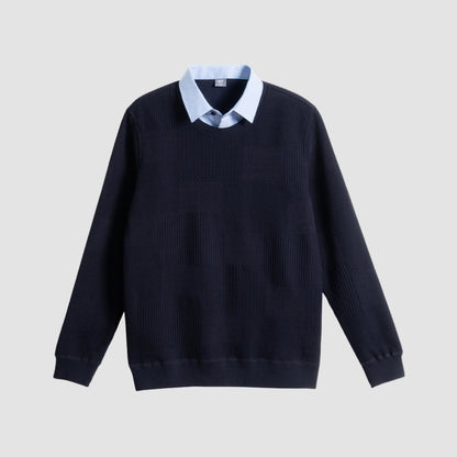 Old Money Light Luxury Two-Piece Knitted Shirt Sweater
