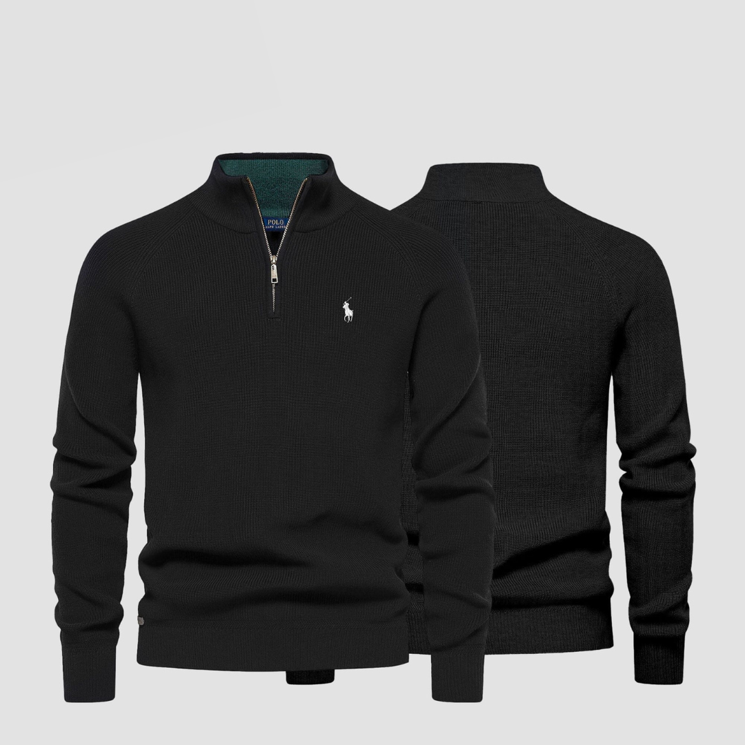 Zip Neck Knit Sweater