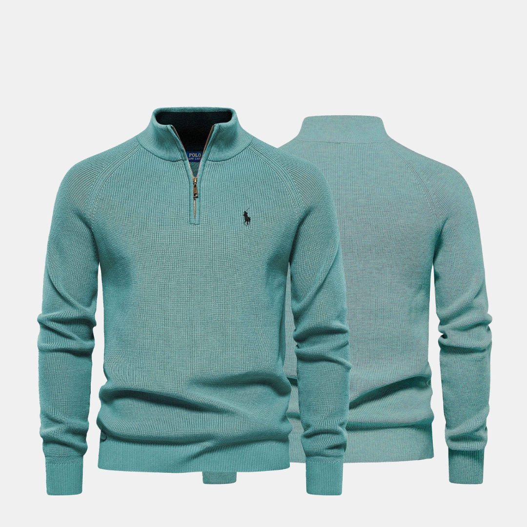 Zip Neck Knit Sweater
