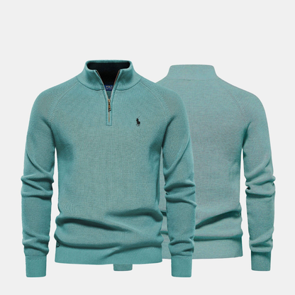 Zip Neck Knit Sweater
