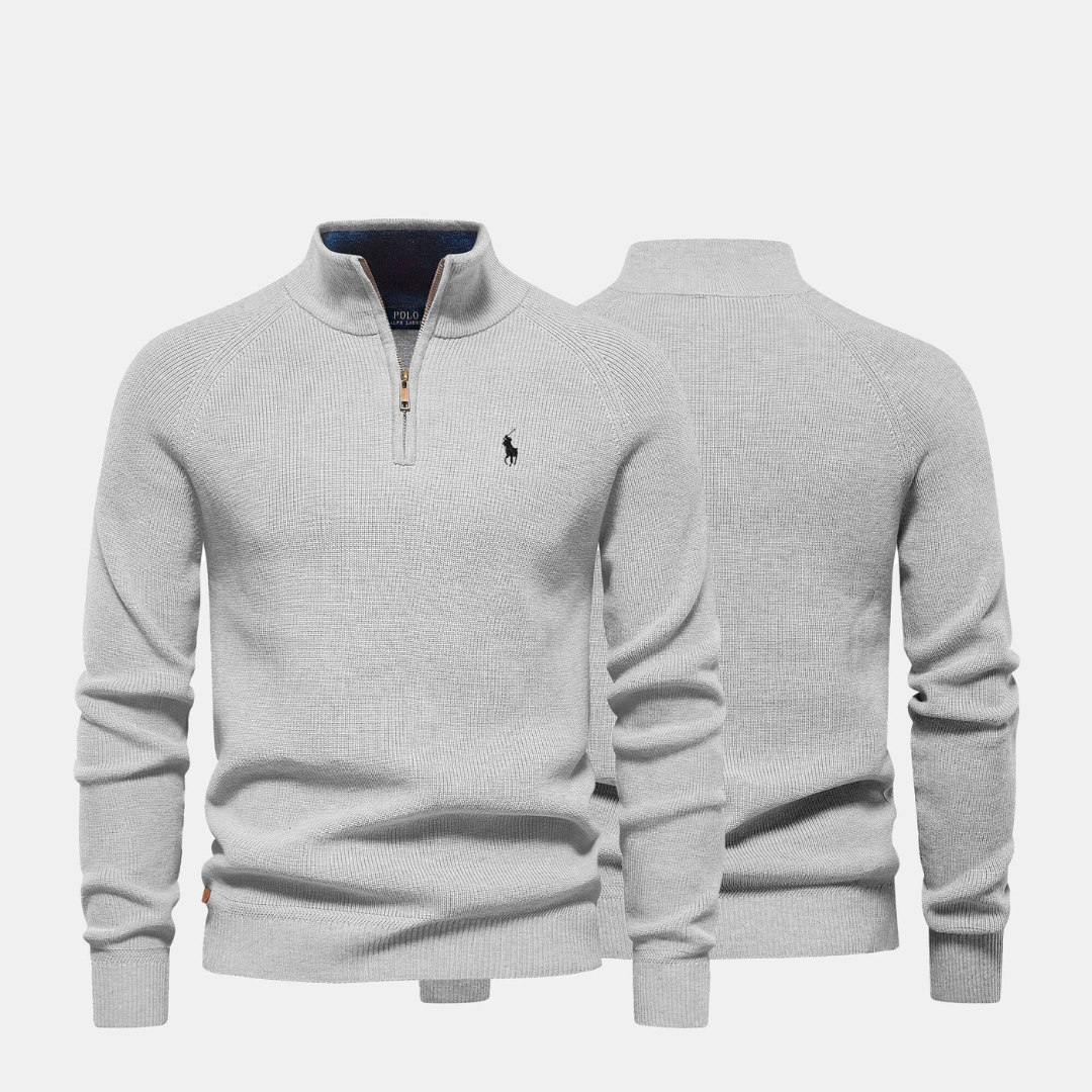 Zip Neck Knit Sweater