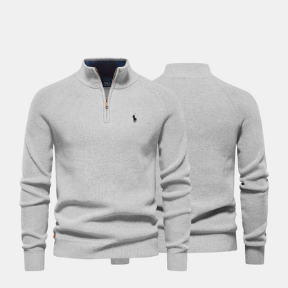 Zip Neck Knit Sweater