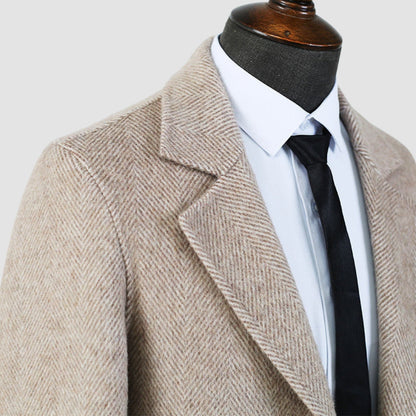 Old Money Mid-Length Woolen Cashmere Coat