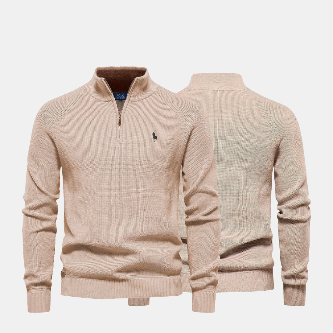 Zip Neck Knit Sweater