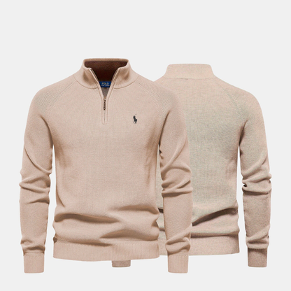 Zip Neck Knit Sweater