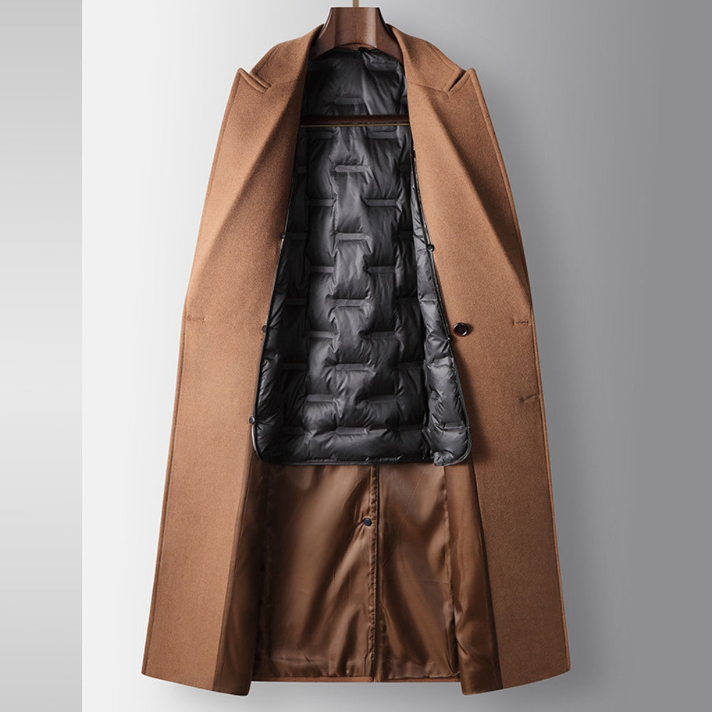 Old Money Double-Breasted Wool Windbreaker Coat
