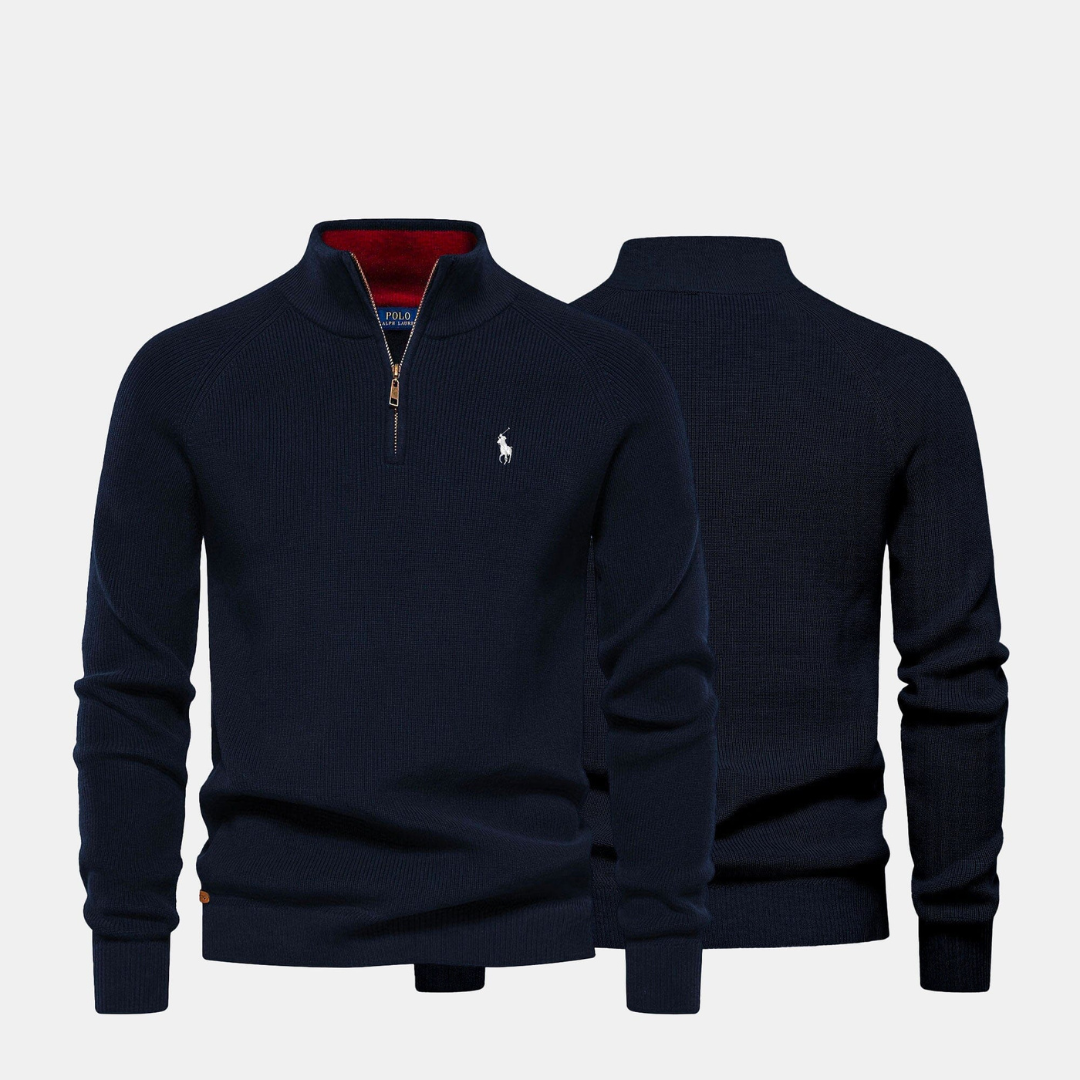 Zip Neck Knit Sweater