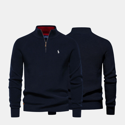 Zip Neck Knit Sweater
