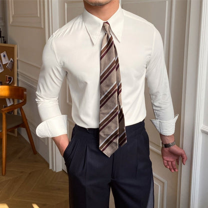 Old Money Large Pointed Casual Slim-Fit Shirt