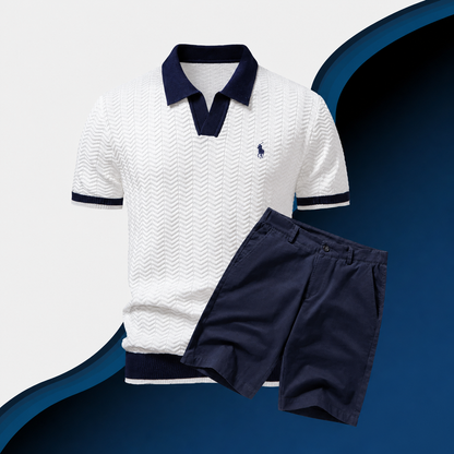 Slim Fit Cotton Shirt and Shorts Set