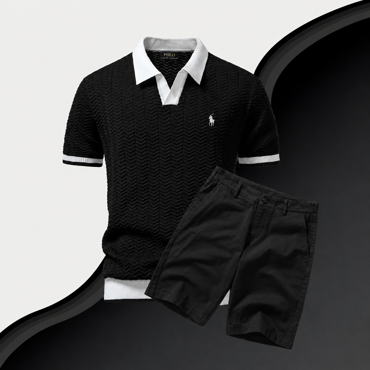Slim Fit Cotton Shirt and Shorts Set