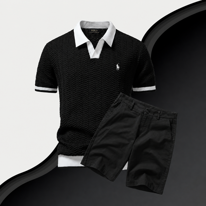 Slim Fit Cotton Shirt and Shorts Set