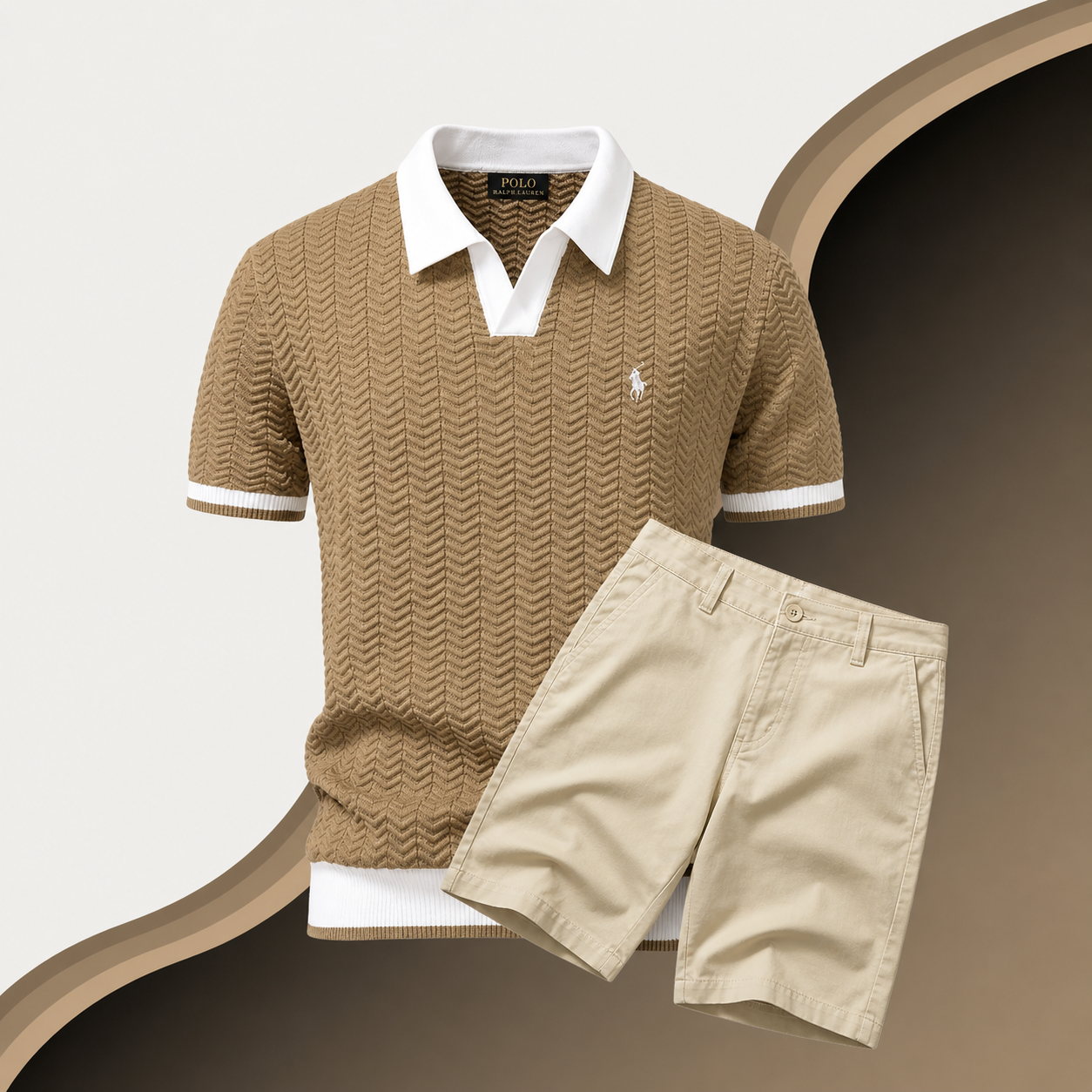 Slim Fit Cotton Shirt and Shorts Set