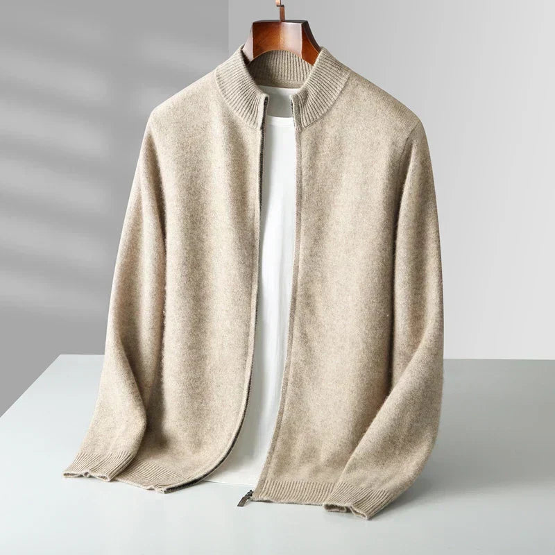 Old Money Men’s Cashmere Zip Jacket