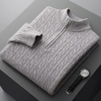 Old Money 100% Cashmere Quarter-Zip Sweater