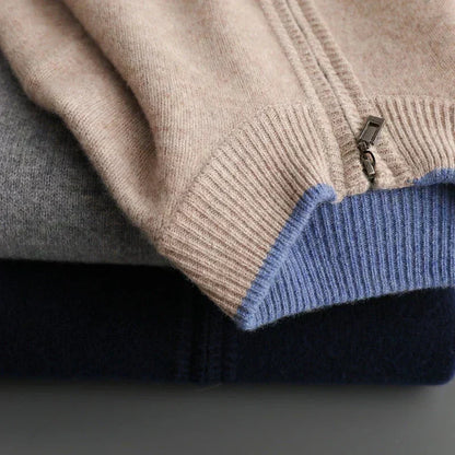 Old Money Pure Cashmere Zip Cardigan