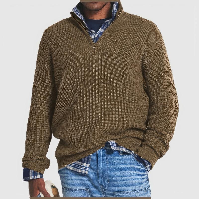 Old Money Knit Zip Sweater