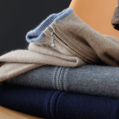 Old Money Pure Cashmere Zip Cardigan
