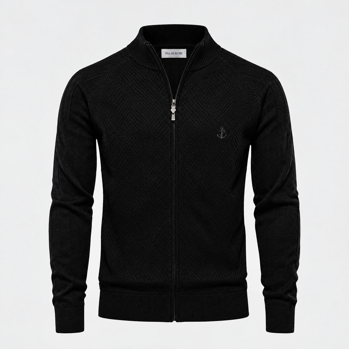 Cannes Textured Zip Sweater - Noir