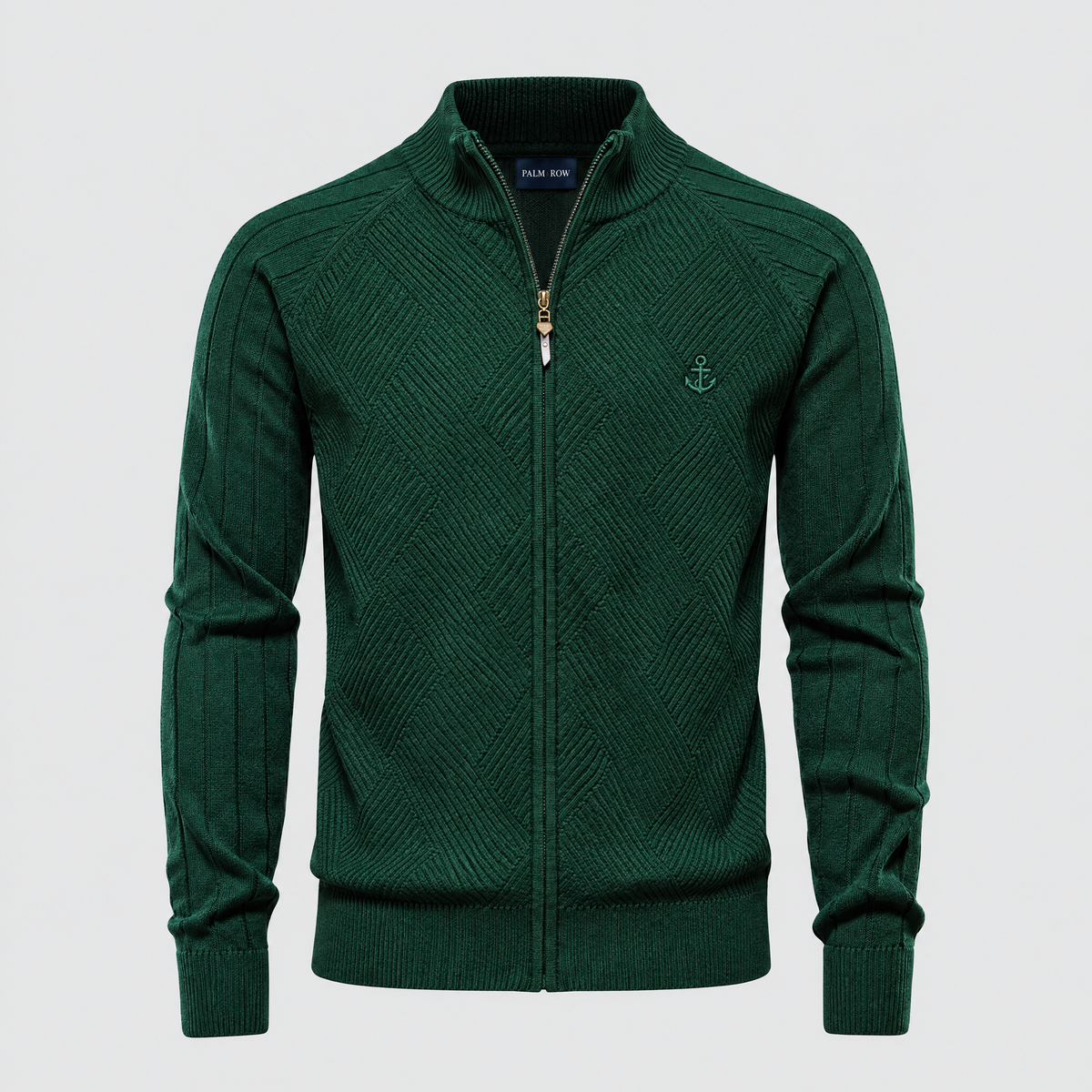 Cannes Textured Zip Sweater - Vert