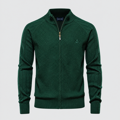 Cannes Textured Zip Sweater - Vert