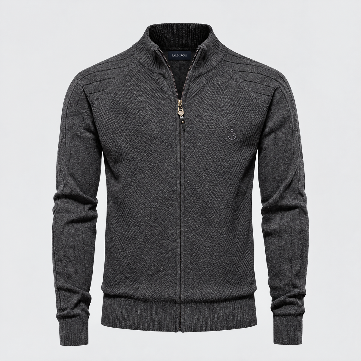Cannes Textured Zip Sweater - Gris