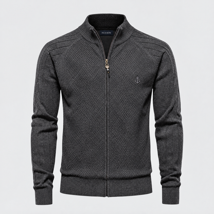 Cannes Textured Zip Sweater - Gris