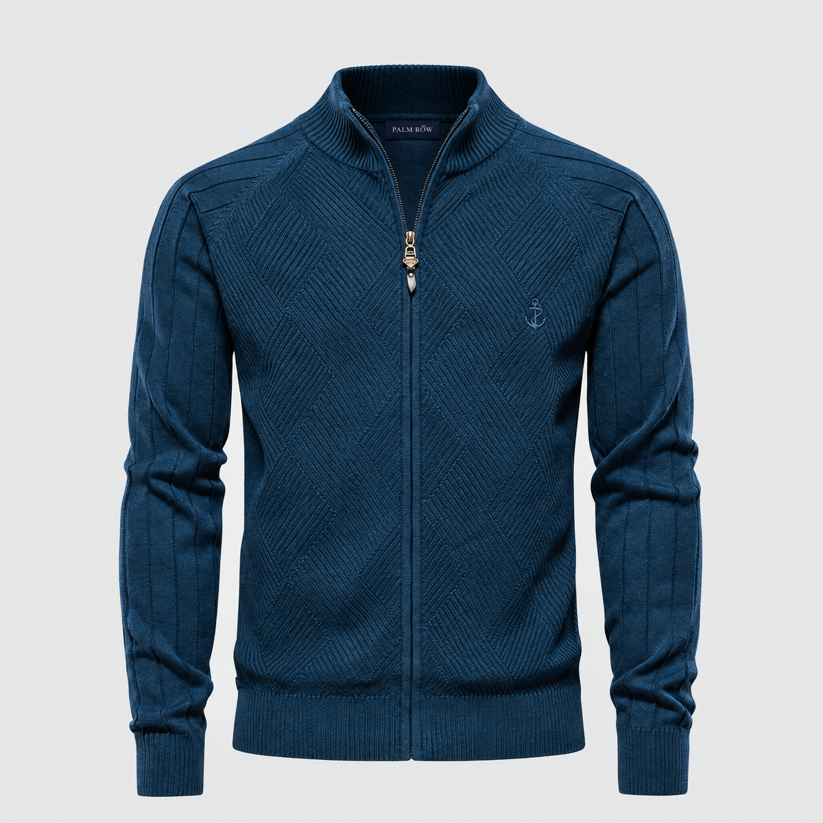 Cannes Textured Zip Sweater - Bleu