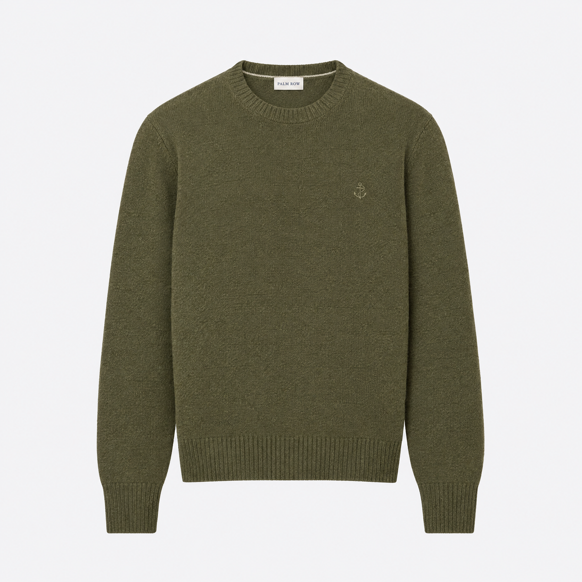 Portofino Wool Crew - Khaki green