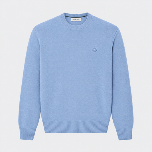 Portofino Wool Crew - Pale blue