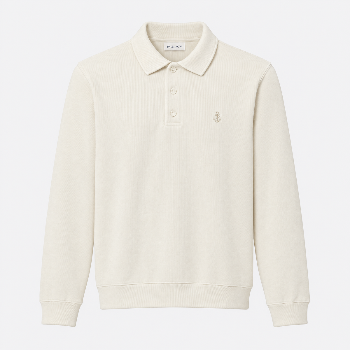 Lisbon Polo Collar Sweatshirt - White