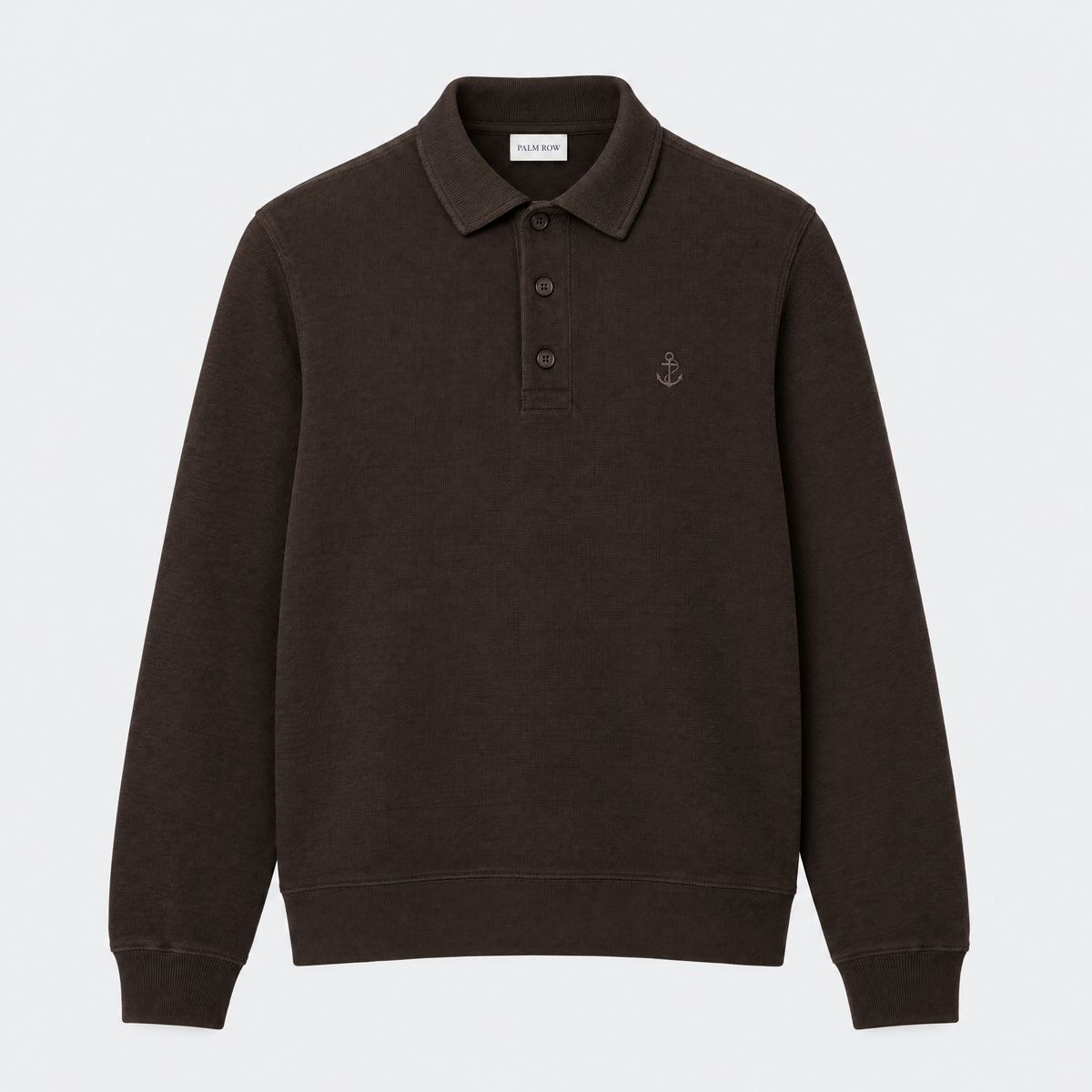 Lisbon Polo Collar Sweatshirt - Brown