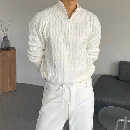 Zipped White Sweater