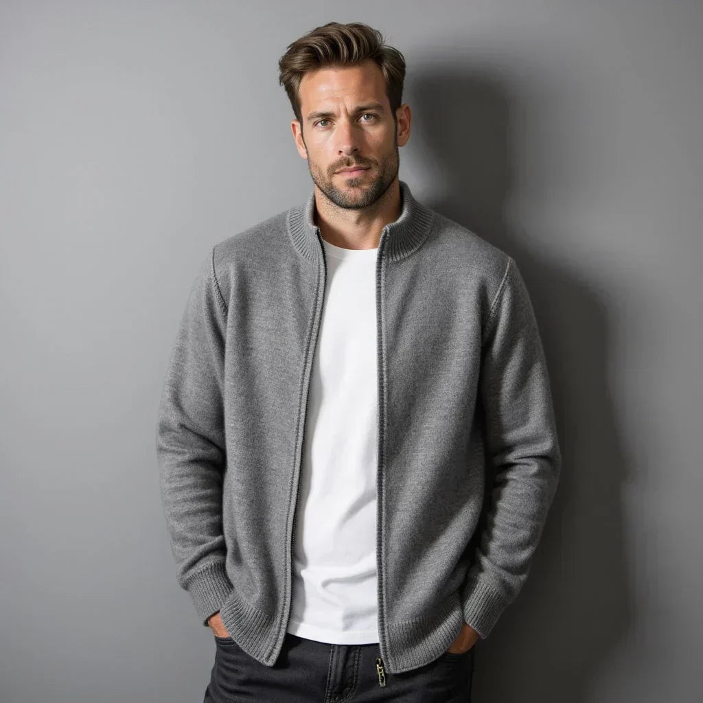 Old Money Pure Cashmere Zip Cardigan