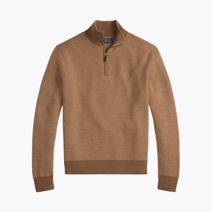 Regular Fit Wool Quarter-Zip Sweater