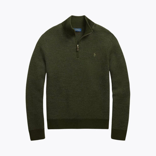 Regular Fit Wool Quarter-Zip Sweater