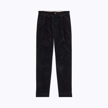 Relaxed Fit Pleated Cotton Corduroy Pants
