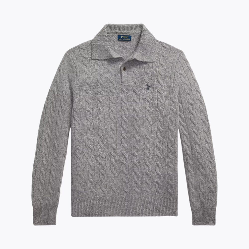 Wool-Cashmere Button-Collar Sweater