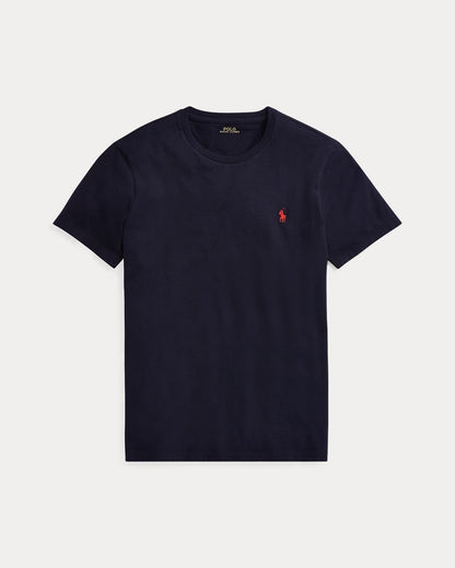 Slim Fit Cotton Crewneck T-Shirt Navy blue